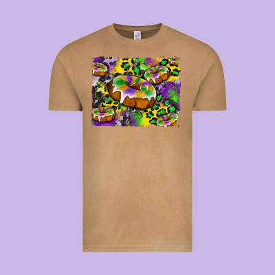 Mardi Gras Cake Glitterleopard And Cowhide Background Vintage Tee Designed By Artiststas