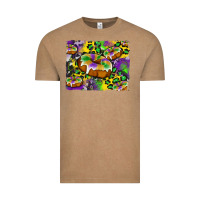 Vintage Coffee mardi gras cake glitterleopard and cowhide background Vintage Tee - Artiststas