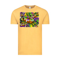 Vintage Mustard mardi gras cake glitterleopard and cowhide background Vintage Tee - Artiststas