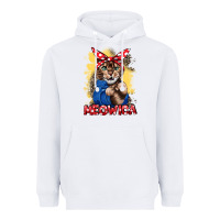 White Meowica 4th of july Heavyweight Hoodie - CowGirlArtShop