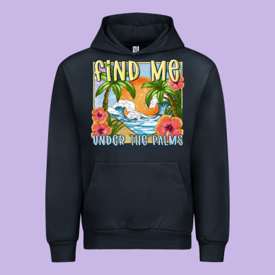 Find Me Under The Palms Urban Hoodie Designed By Maliassmallbusiness