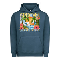 Pigment Midnight Navy find me under the palms Urban Hoodie - MaliasSmallBusiness