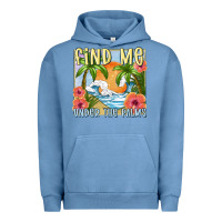 Pigment Pebble Blue find me under the palms Urban Hoodie - MaliasSmallBusiness