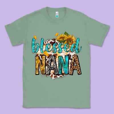 Classic Tee blessed nana with sunflowers