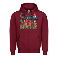 Burgundy life is better in the country Zipper Hoodie - Zillion Design Studio
