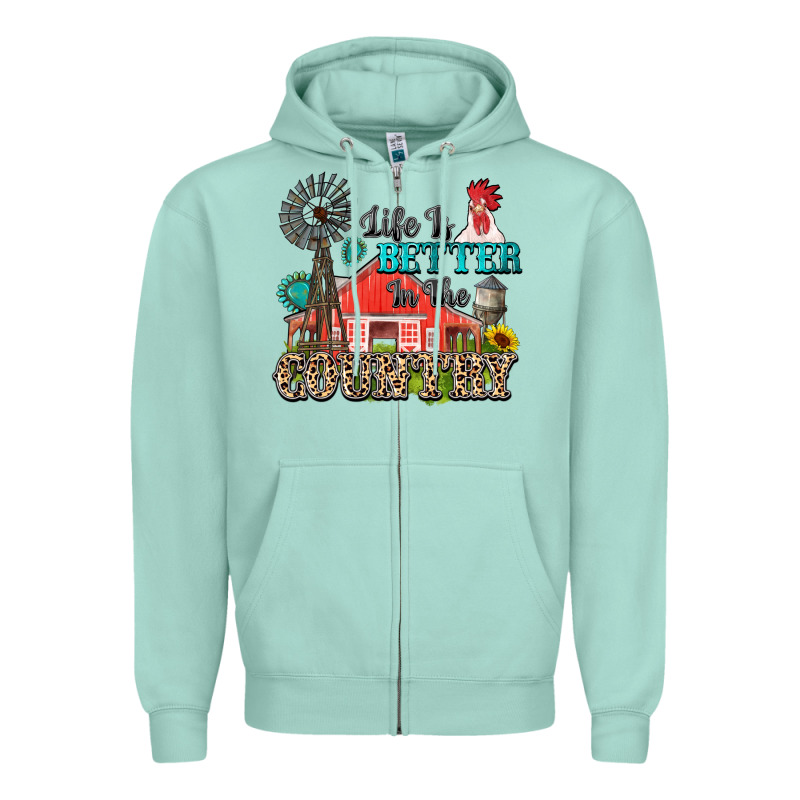 Life Is Better In The Country Zipper Hoodie by Zillion Design Studio | Teevron
