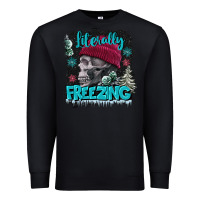 Black literally freezing skull Premium Sweatshirt - FaDigitalArtStudio