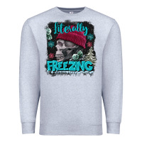 Heather Grey literally freezing skull Premium Sweatshirt - FaDigitalArtStudio