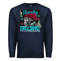 Navy literally freezing skull Premium Sweatshirt - FaDigitalArtStudio