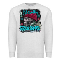 Oatmeal Heather literally freezing skull Premium Sweatshirt - FaDigitalArtStudio
