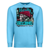 Ocean Blue literally freezing skull Premium Sweatshirt - FaDigitalArtStudio