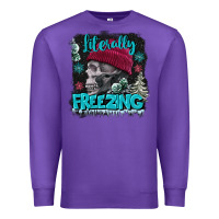 Purple literally freezing skull Premium Sweatshirt - FaDigitalArtStudio