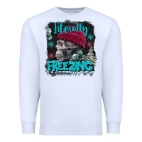 White literally freezing skull Premium Sweatshirt - FaDigitalArtStudio