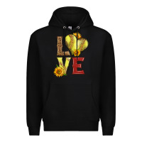 Black western love softball Premium Hoodie - LillyAllenDesigns