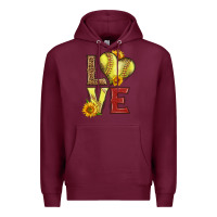 Burgundy western love softball Premium Hoodie - LillyAllenDesigns