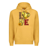 Mustard western love softball Premium Hoodie - LillyAllenDesigns