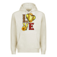 Oatmeal Heather western love softball Premium Hoodie - LillyAllenDesigns