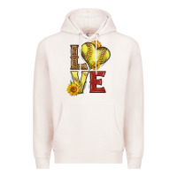 Pale Pink western love softball Premium Hoodie - LillyAllenDesigns