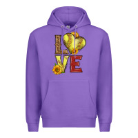 Purple western love softball Premium Hoodie - LillyAllenDesigns