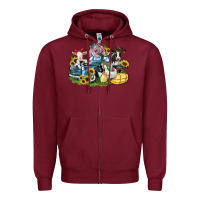Burgundy farm animals truck Zipper Hoodie - Zillion Design Studio