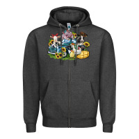 Charcoal Heather farm animals truck Zipper Hoodie - Zillion Design Studio
