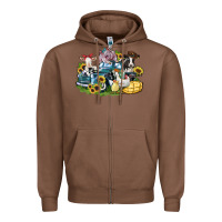 Chestnut farm animals truck Zipper Hoodie - Zillion Design Studio
