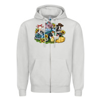 Dove Grey farm animals truck Zipper Hoodie - Zillion Design Studio