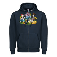 Navy farm animals truck Zipper Hoodie - Zillion Design Studio