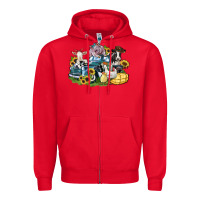 Red farm animals truck Zipper Hoodie - Zillion Design Studio
