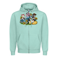 Seafoam farm animals truck Zipper Hoodie - Zillion Design Studio