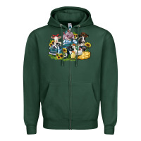 Sports Green farm animals truck Zipper Hoodie - Zillion Design Studio