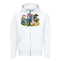 White farm animals truck Zipper Hoodie - Zillion Design Studio