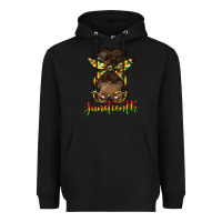 Black juneteenth black woman messy bun Heavyweight Hoodie - HRA Design Shop