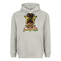 Moon Dust juneteenth black woman messy bun Heavyweight Hoodie - HRA Design Shop