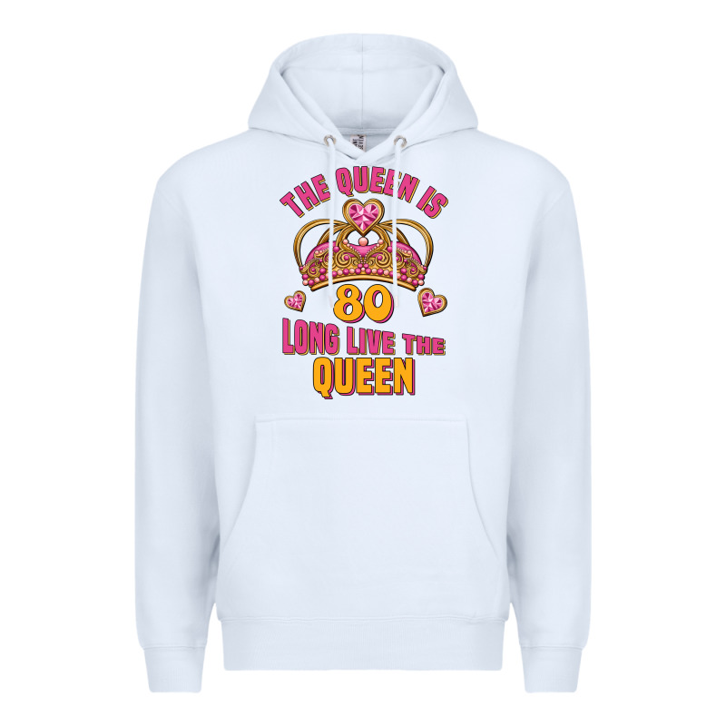 The Queen Is 80 Long Live The Queen Premium Hoodie by Jasminsmagicworld | Teevron