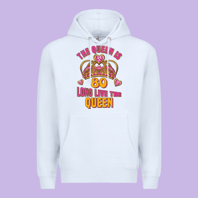 The Queen Is 80 Long Live The Queen Premium Hoodie Designed By Jasminsmagicworld