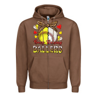 Chestnut busy raising ballers with baseball and softball Zipper Hoodie - texasbilliewilder