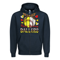 Navy busy raising ballers with baseball and softball Zipper Hoodie - texasbilliewilder