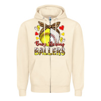 Busy Raising Ballers With Baseball And Softball Zipper Hoodie | Teevron