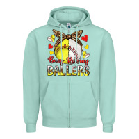 Seafoam busy raising ballers with baseball and softball Zipper Hoodie - texasbilliewilder