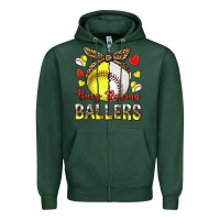 Sports Green busy raising ballers with baseball and softball Zipper Hoodie - texasbilliewilder