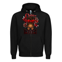 Black cheer mom afro messy bun Zipper Hoodie - texasbilliewilder