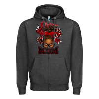 Charcoal Heather cheer mom afro messy bun Zipper Hoodie - texasbilliewilder