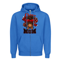 True Royal cheer mom afro messy bun Zipper Hoodie - texasbilliewilder