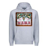 Heather Grey western bull skull mama mousepad Premium Hoodie - BarkalooDesign