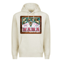 Oatmeal Heather western bull skull mama mousepad Premium Hoodie - BarkalooDesign