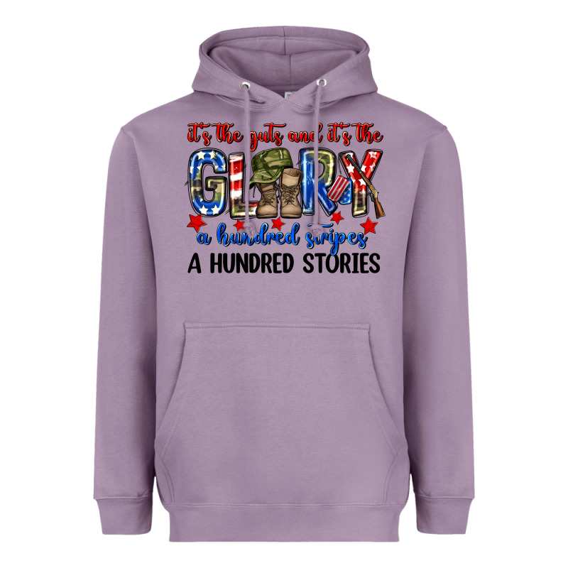 It's The Guts And It's The Glory A Hundred Stripes Heavyweight Hoodie by Neo Western | Teevron