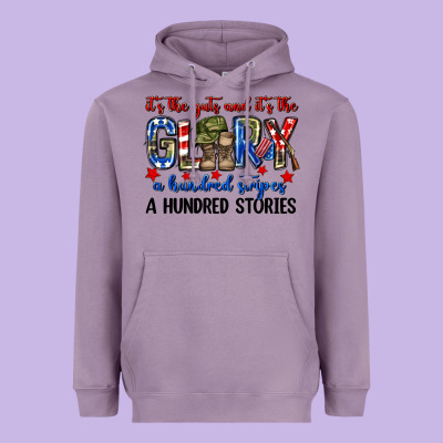 It's The Guts And It's The Glory A Hundred Stripes Heavyweight Hoodie Designed By Neo Western