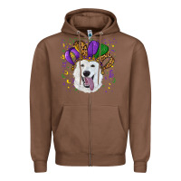 Chestnut mardi gras hat  white shepherd Zipper Hoodie - RanaPortraitStore