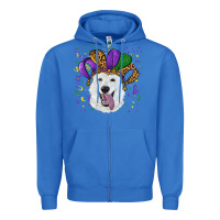 True Royal mardi gras hat  white shepherd Zipper Hoodie - RanaPortraitStore